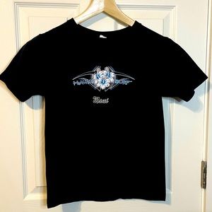 Anvil black Hawaii Surf Maui graphic tee w/ floral / tribal design youth sz XL